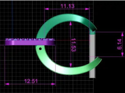 Square classic earrings  3D print model