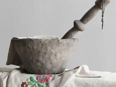 Rustic decorative set  3D model