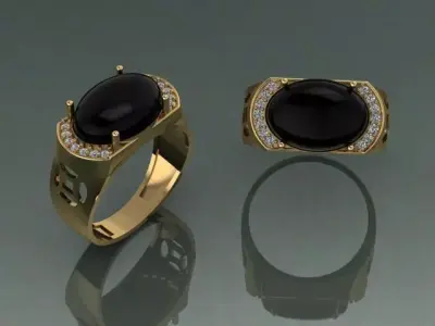 Elegant Ring for men Free 3D model