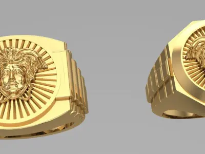 Medusa and rolex rings 3D print model