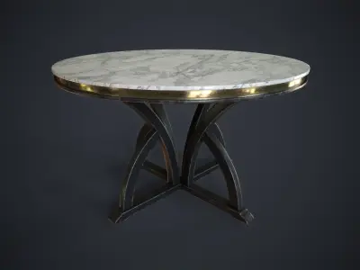 Luxury round table Low-poly 3D model