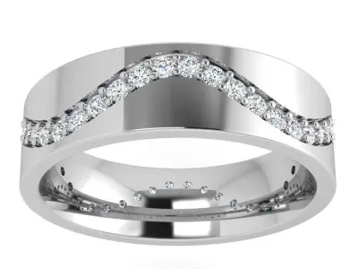 Diamond Wedding Band 4401 3D print model