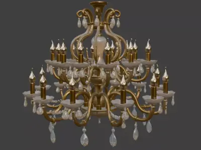 Luxurious Grand Crystal Chandelier 3D Model 3D model