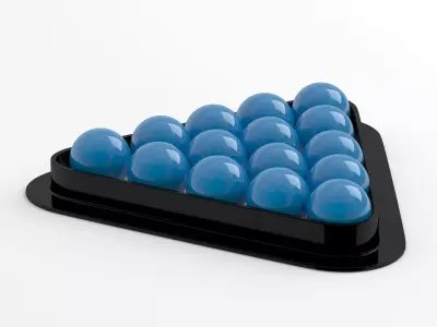 Billiard Ball Triangle Rack 3D model