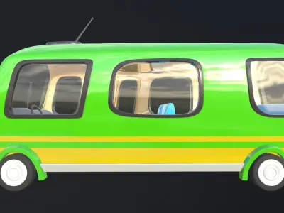 Asset - Cartoons - Bus - 02  - 3D Model 3D model 3D model