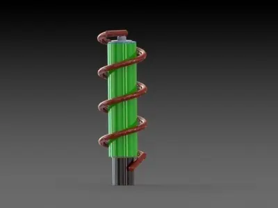 World simplest electric engine Free 3D model