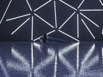 Environment room with neon lights 3D model