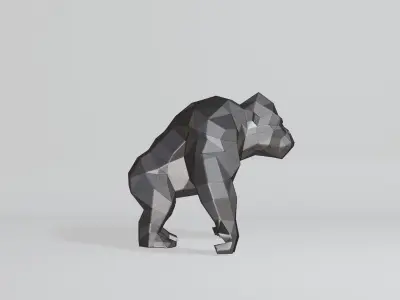 Polygonal Gorilla Low-poly 3D model