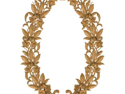 Carved picture frame STL 3D model 47