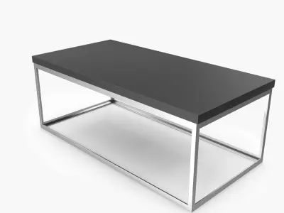 Table 6 rectangular metal black top model 3D model