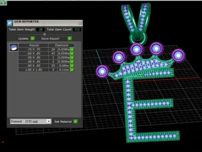 E letter pendant 3D print model