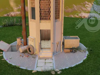 Power Station Low-poly 3D model