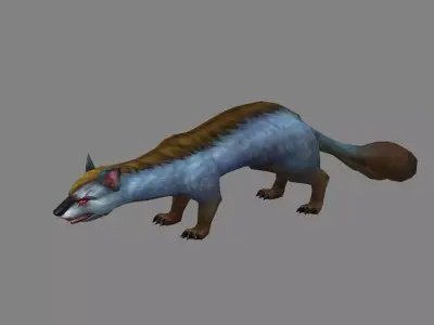 Cartoon weasel Low-poly 3D model