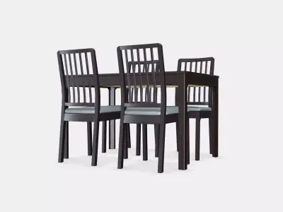 EKEDALEN - EKEDALEN Table and 4 chairs 1 Low-poly 3D model