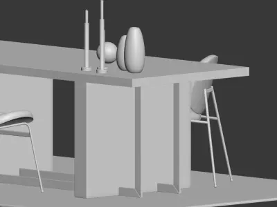 Jane Dinning Chair and Whitney Dining Table  3D model