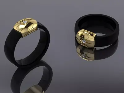 Rubber Gold Ring 3D print model