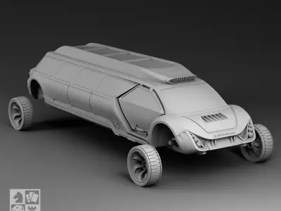 Futuristic limousine 3D print model