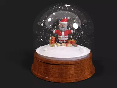 Snow Globe - Christmas Decorative Low-poly 3D model