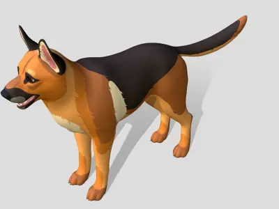Cartoon Dog - Shepherd Low-poly 3D model