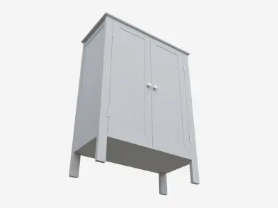 Dresser bathroom cabinet with two doors 3D model