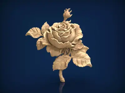 Carved panel painting STL 3D model 9