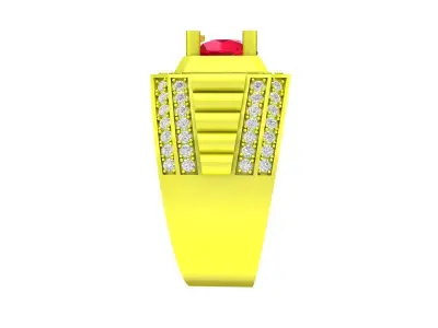 A7247 Luxury Korean Style Diamond Ring For Men 3D Model 3D print model