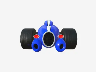 Cartoon Kart B02 Blue - Vehicle Racing Design Low-poly 3D model