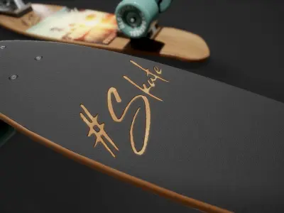 Skateboard with wheels Free low-poly 3D model