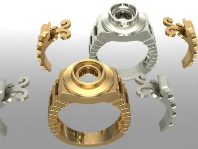 simple semirolex theme ring - two sizes  3D print model