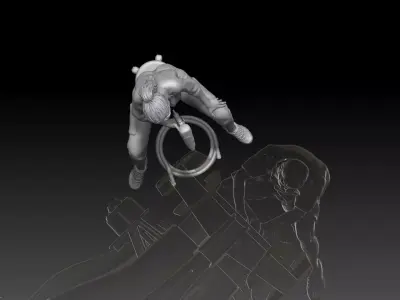 mechanic 6 at work in the garage during the Formula 1 3D print model