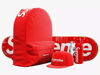 Supreme decorative set red 3D model
