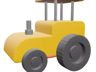 Tractor 3D Model toy Low-poly 3D model