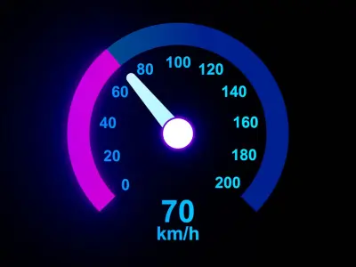 Animated Speedo Meter 3D model