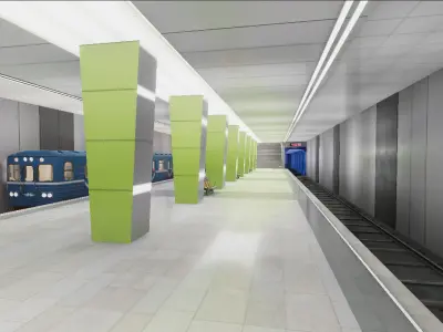Subway Station 03 Low-poly 3D model