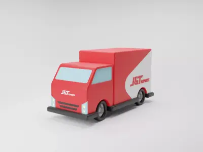 3D JNT Express Delivery Truck Low-poly 3D model