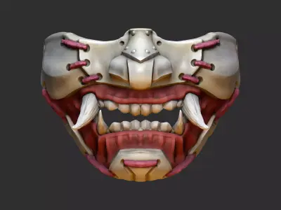 Oni Mask 7 Half Face Rev Version 3D print model