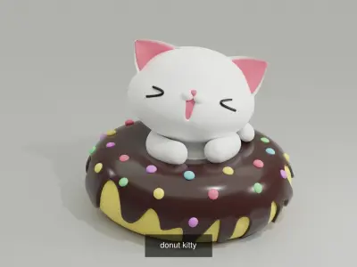 cats collection cat with cup and cake