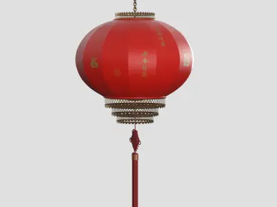 Chinese red lantern 3D model