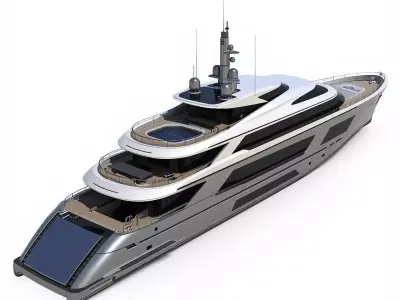 Platinum Horizon Superyacht 3D Model Low-poly 3D model
