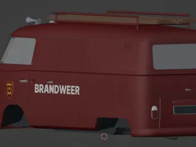 Brandweer Volkswagen T1 1967 Low-poly 3D model