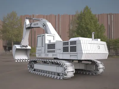  volvo excavator backhoe 3d model 3D model
