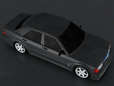 Mercedes Benz 190E Low-poly 3D model