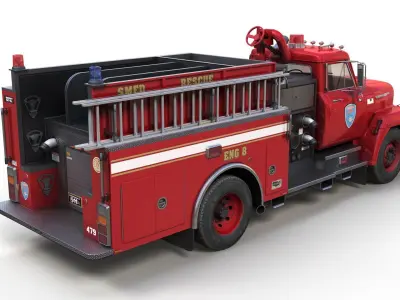 International Fleetstar Fire truck Low-poly 3D model