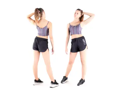 Woman sport 25 Low-poly 3D model