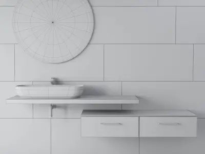 Bathroom furniture set 04 3D model