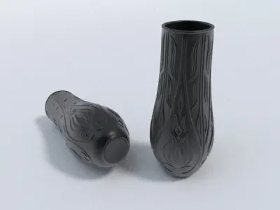 Black porcelain vase 3D model