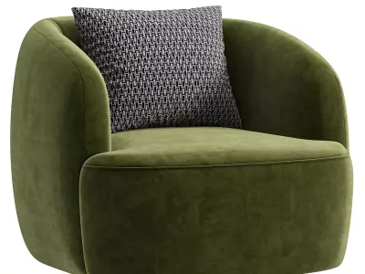 GWYNETH IVORY BOUCLE CHAIR BY CB2 3D model