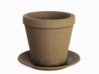 Classic Clay Pot 02 Low-poly 3D model