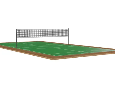 Badminton Court Low-poly 3D model