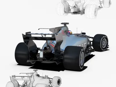 Haas VF17 Low-poly 3D model